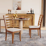 Juego de 2 Sillas de Comedor de Madera, Sillas de Cocina Modernas Tapizadas-Beige