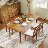 Juego de 2 Sillas de Comedor de Madera, Sillas de Cocina Modernas Tapizadas-Beige
