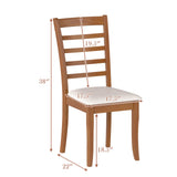 Juego de 2 Sillas de Comedor de Madera, Sillas de Cocina Modernas Tapizadas-Beige