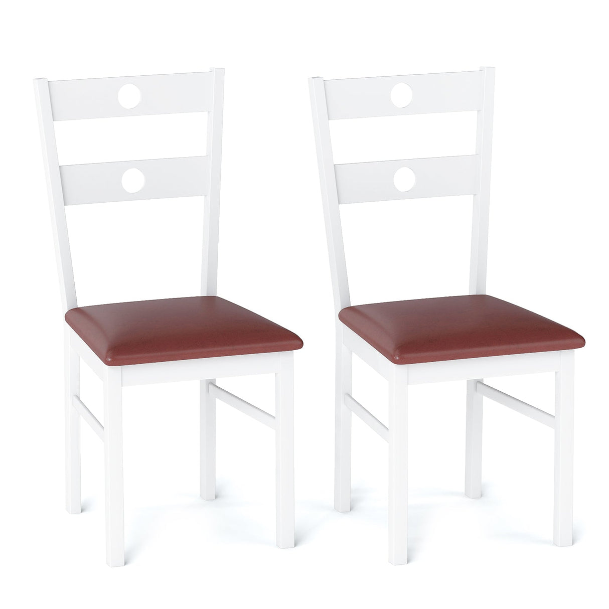 Juego de 2 sillas de comedor de madera sin brazos para cocina con respaldo hueco