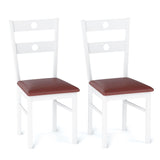 Juego de 2 sillas de comedor de madera sin brazos para cocina con respaldo hueco