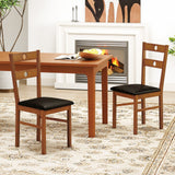Juego de 2 sillas de comedor de madera sin brazos para cocina con respaldo hueco