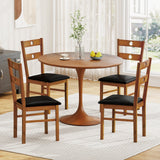 Juego de 2 sillas de comedor de madera sin brazos para cocina con respaldo hueco
