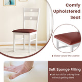 Wooden Dining Chairs Set of 4 Armless Kitchen Chairs with Hollowed Backrest