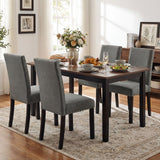 Juego de 4 sillas de comedor de madera con patas de madera curvada