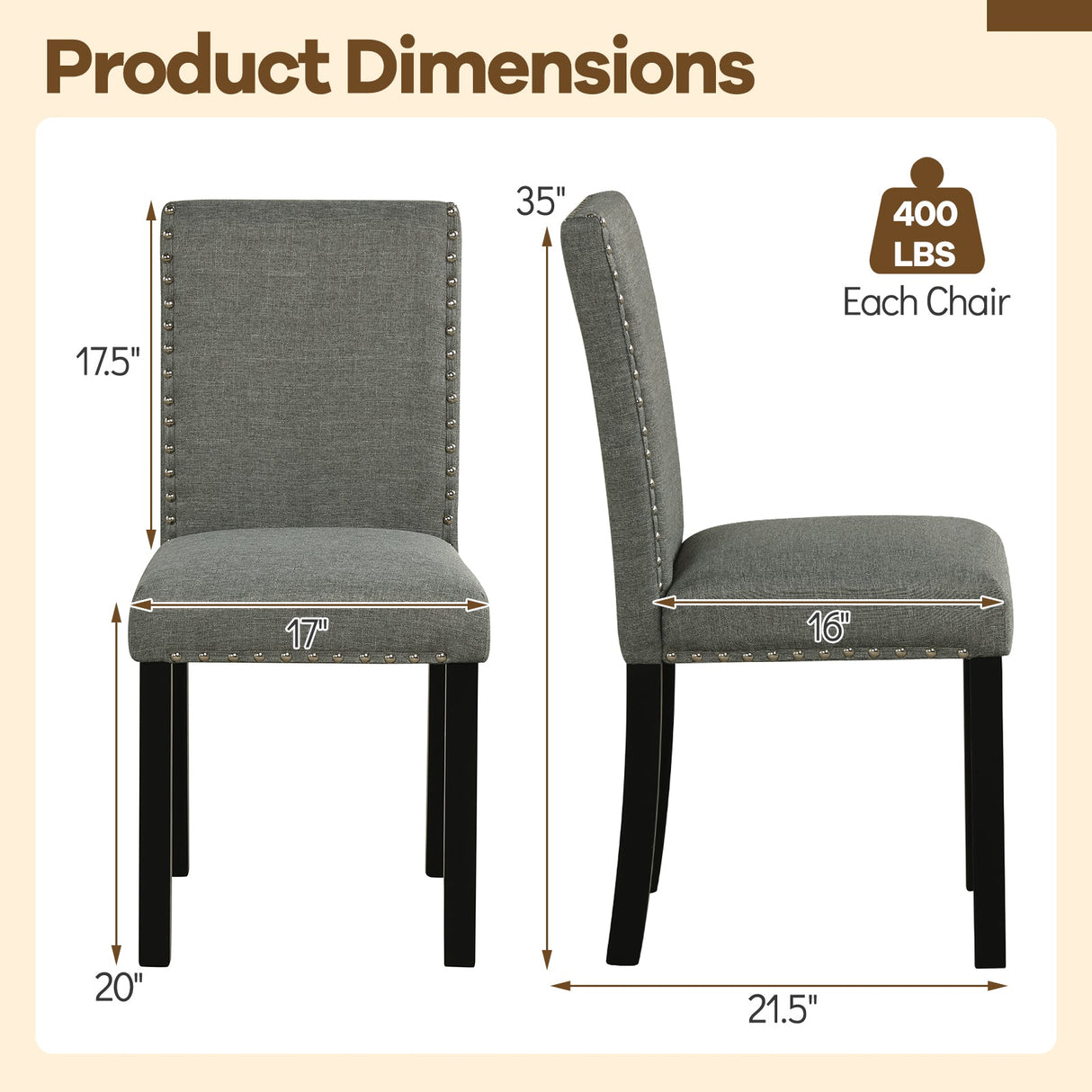 Juego de 4 sillas de comedor de madera con patas de madera curvada
