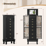 Gabinete de joyería de madera Armario de almacenamiento con cajones y puertas batientes