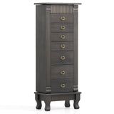 Gabinete de joyería de madera Armario de almacenamiento con cajones y puertas batientes