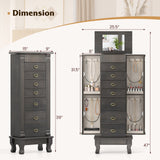 Gabinete de joyería de madera Armario de almacenamiento con cajones y puertas batientes