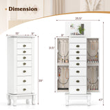 Gabinete de joyería de madera Armario de almacenamiento con cajones y puertas batientes