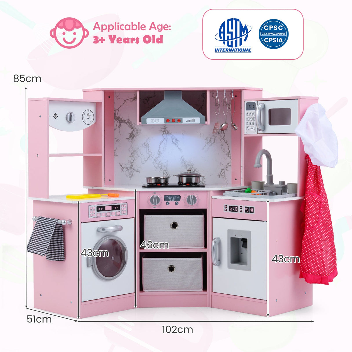 Juego de Cocina de Madera para Niños con Luces y Sonidos Realistas