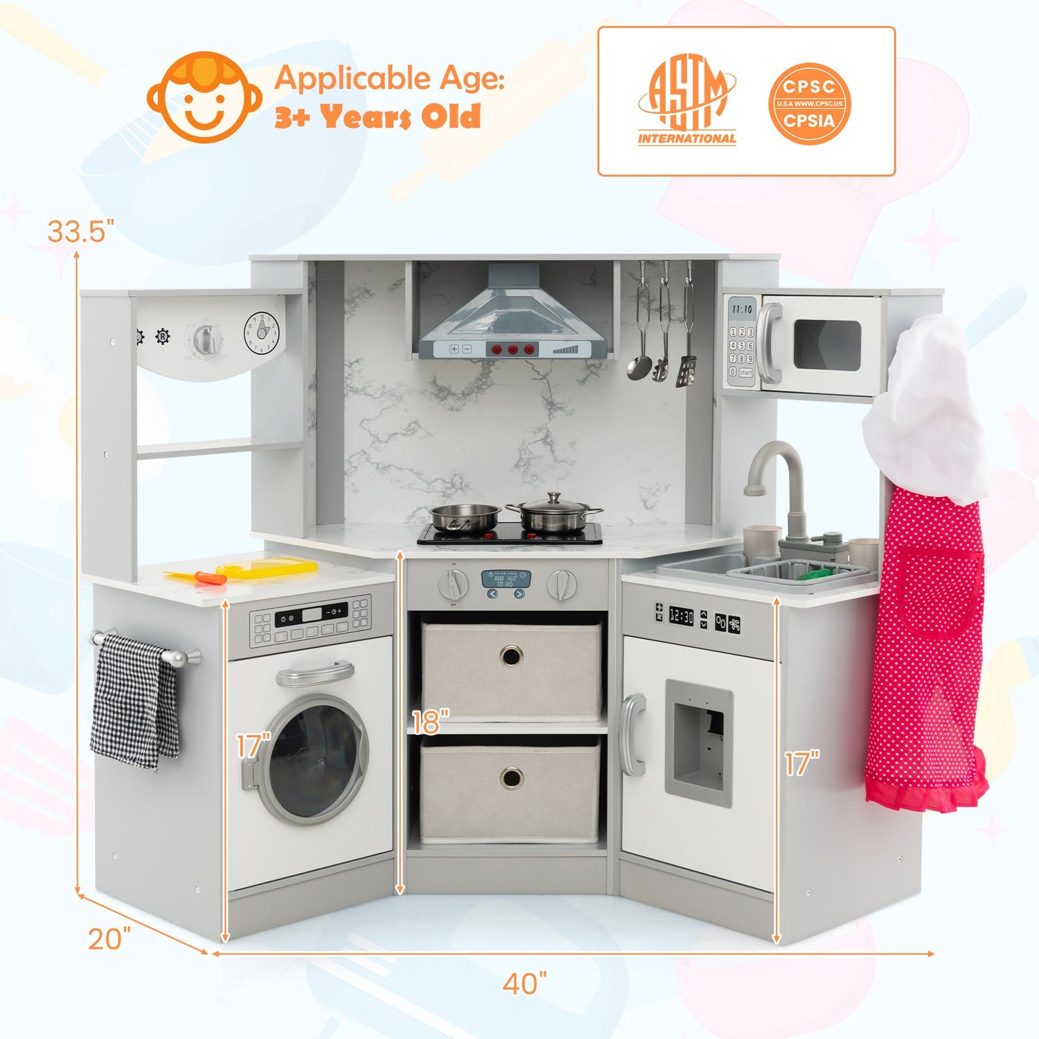 Juego de Cocina de Madera para Niños con Luces y Sonidos Realistas