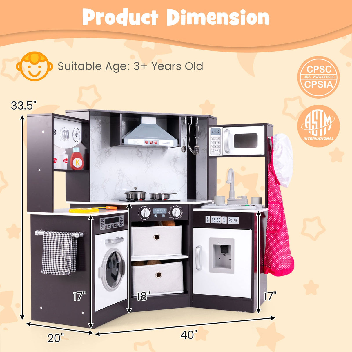 Juego de Cocina de Madera para Niños con Luces y Sonidos Realistas