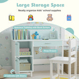 Escritorio y Silla de Estudio de Madera para Niños, Estación de Trabajo para Estudiantes