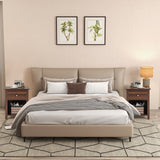 Wooden Nightstand with Slide-out Drawer and Open Shelf