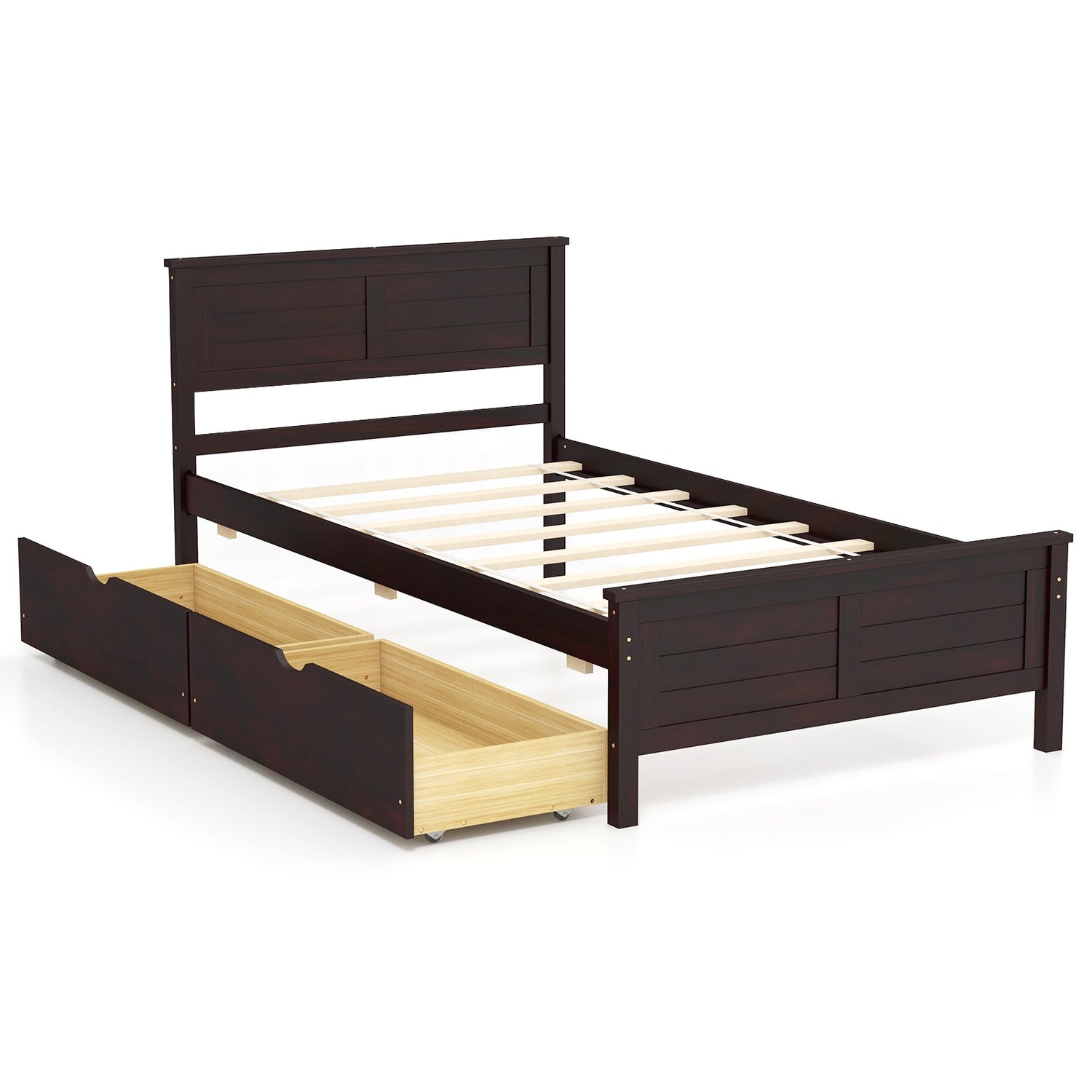 Estructura de cama individual con cajones de almacenamiento