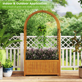 Wooden Raised Garden Bed with Lattice Trellis and Arched Roof-Orange
