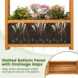 Wooden Raised Garden Bed with Lattice Trellis and Arched Roof-Orange