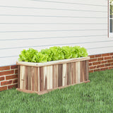 Wooden Raised Garden Bed Natural Acacia Wood Rectangular Planter Box with Drainage-Natural