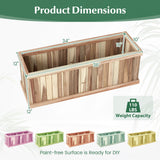 Wooden Raised Garden Bed Natural Acacia Wood Rectangular Planter Box with Drainage-Natural