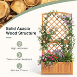 Macetero de jardín elevado de madera con celosía de 63 pulgadas de alto