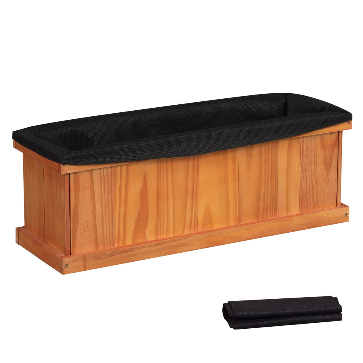 Cama de jardín elevada de madera con orificios de drenaje y forro, jardinera de madera de abeto macizo