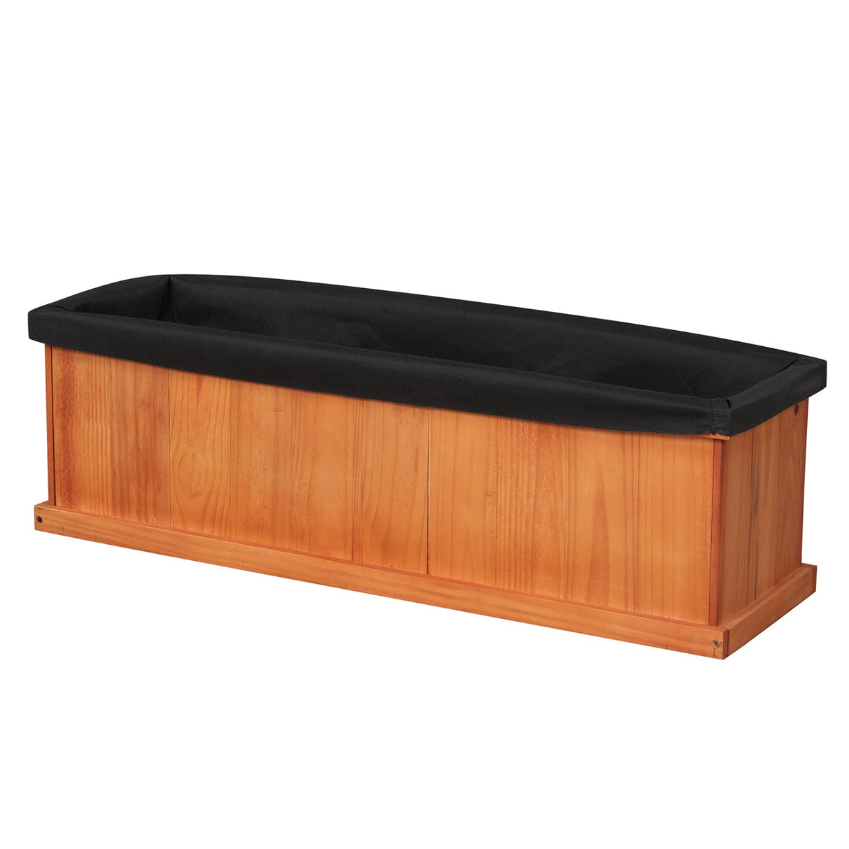 Cama de jardín elevada de madera con orificios de drenaje y forro, jardinera de madera de abeto macizo