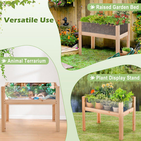 Mesa de cultivo de madera de 30/47 pulgadas