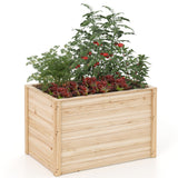 Huerto elevado de madera con base abierta