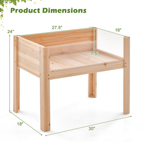 Mesa de cultivo de madera de 30/47 pulgadas