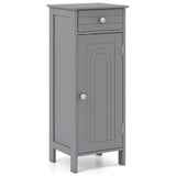 Wooden Storage Free-Standing Floor Cabinet with Drawer and Shelf