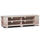 Mueble de TV de madera para almacenamiento de consolas y equipos multimedia de 59 pulgadas - Nogal