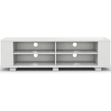 Mueble de TV de madera para almacenamiento de consolas y equipos multimedia de 59 pulgadas - Nogal