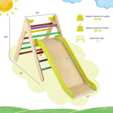 Juego de Escalador Triangular de Madera 2 en 1 con Tobogán Graduable