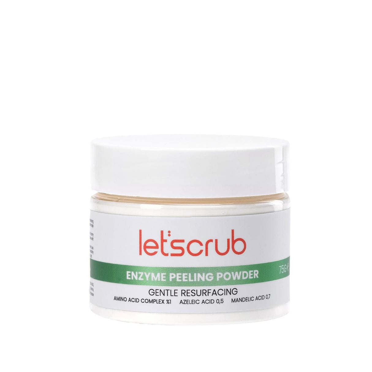 Let'scrub Enzyme Peeling Powder for Gentle Exfoliation and Skin Renewal - Natural Skincare, 75g