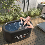 Bañera de hielo XL 129 Gal Oval con tapa y bomba manual para atletas