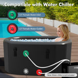 Bañera de hielo XL 129 Gal Oval con tapa y bomba manual para atletas