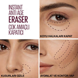 Maybelline Instant Anti Age Eraser Concealer - High Coverage Anti-Aging Makeup for Flawless Skin