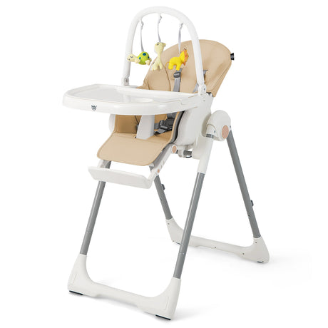 Trona Plegable 4 en 1 para Bebés con 7 Alturas Ajustables y Barra de Juguetes Gratis
