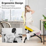 Silla Ergonómica Ajustable para Arrodillarse con Varilla de Resorte de Gas Mejorada y Cojines de Espuma Gruesos