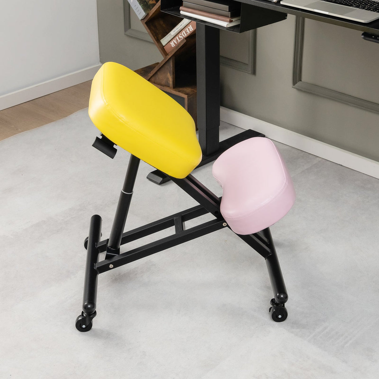 Silla Ergonómica Ajustable para Arrodillarse con Varilla de Resorte de Gas Mejorada y Cojines de Espuma Gruesos