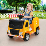 Camión de basura para niños de 12 V con luces de advertencia y 6 accesorios de reciclaje