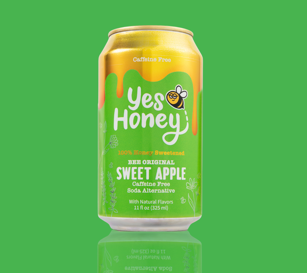 Caja de refresco de manzana espumoso endulzado con miel