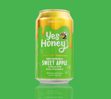 Caja de refresco de manzana espumoso endulzado con miel