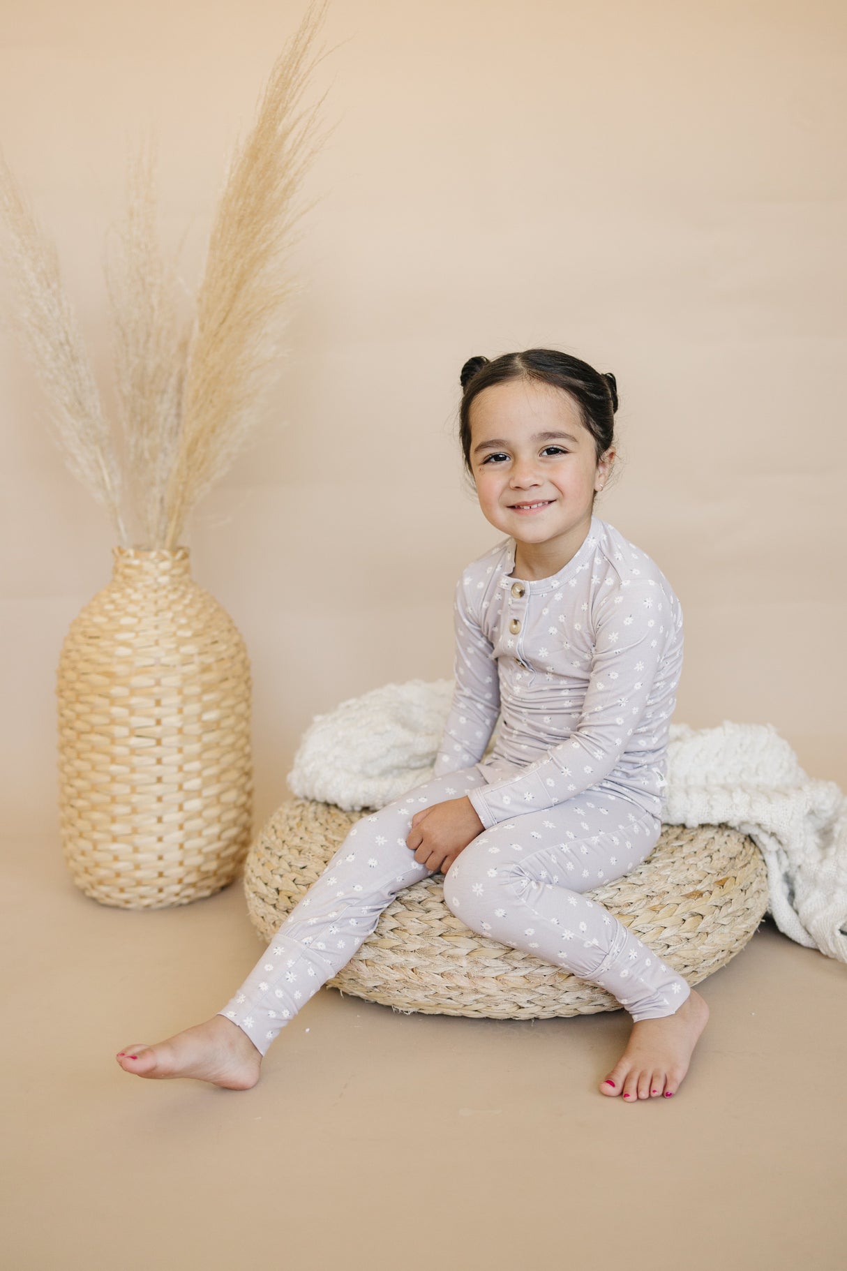 Pijama de bambú de 2 piezas Henley Oopsie Daisy - ¡Tallas para recién nacidos y más!