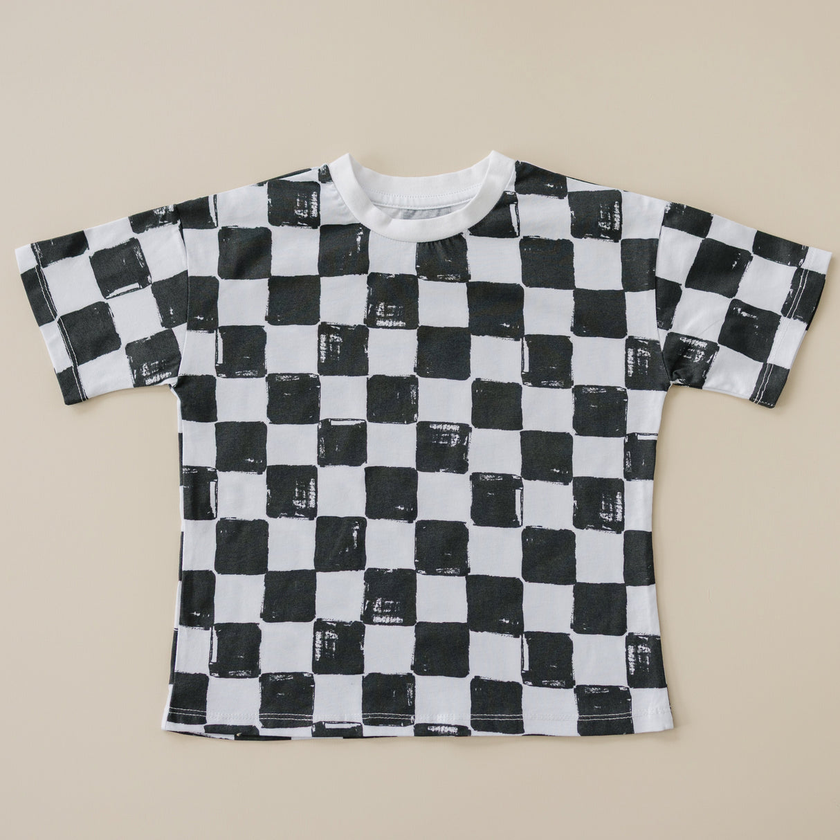 Conjunto de shorts a cuadros blancos y negros de algodón orgánico
