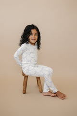 Pijama de bambú acanalado de 2 piezas Blue Belle