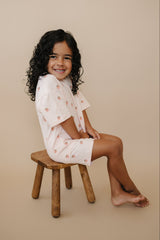 Organic Cotton Strawberry Print Shorts Set