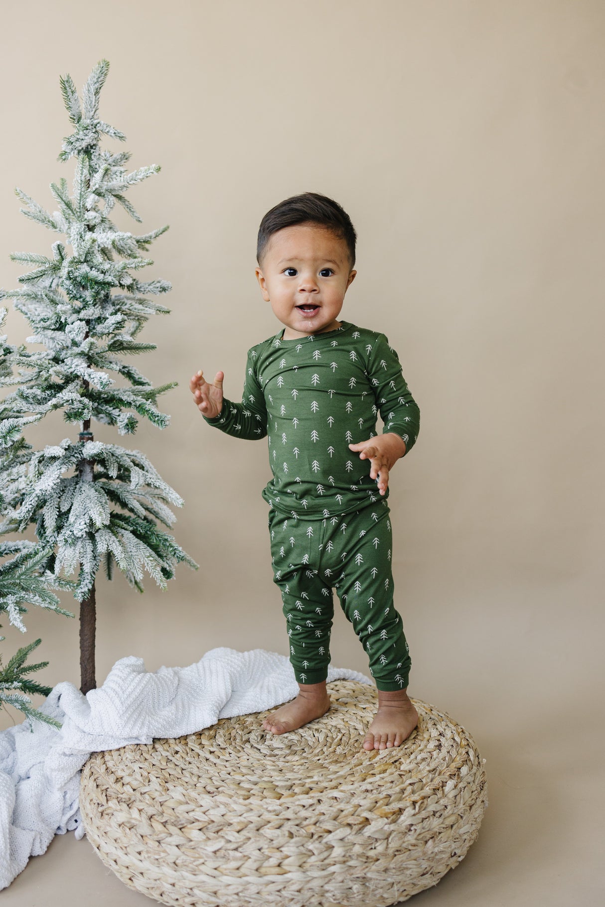 Pijama de bambú de árbol de Navidad - Conjunto de 2 piezas