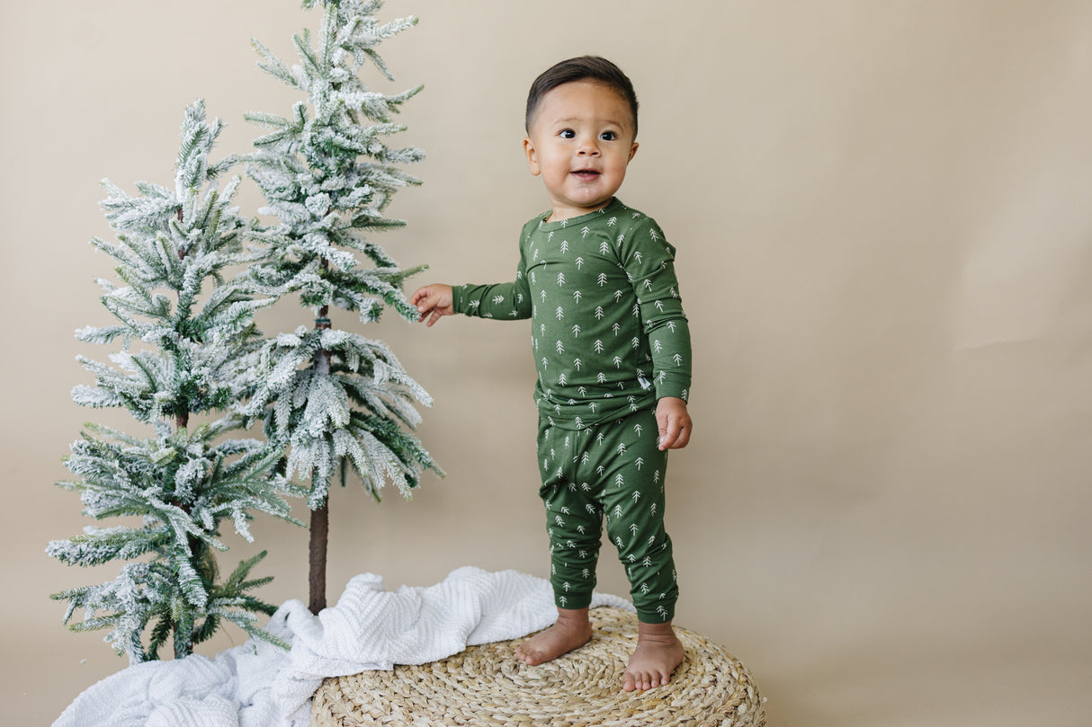 Pijama de bambú de árbol de Navidad - Conjunto de 2 piezas